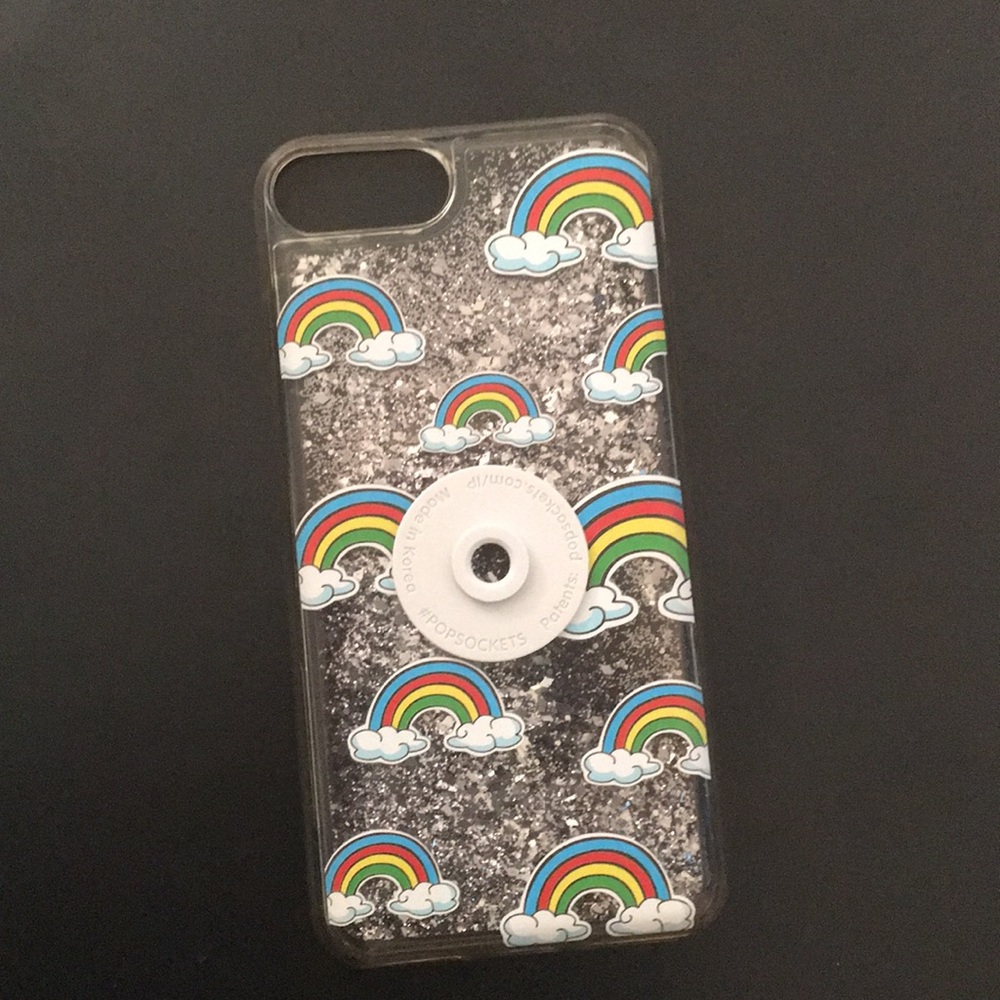 A clear rainbow glitter case for iPhone 8 Plus 🌈